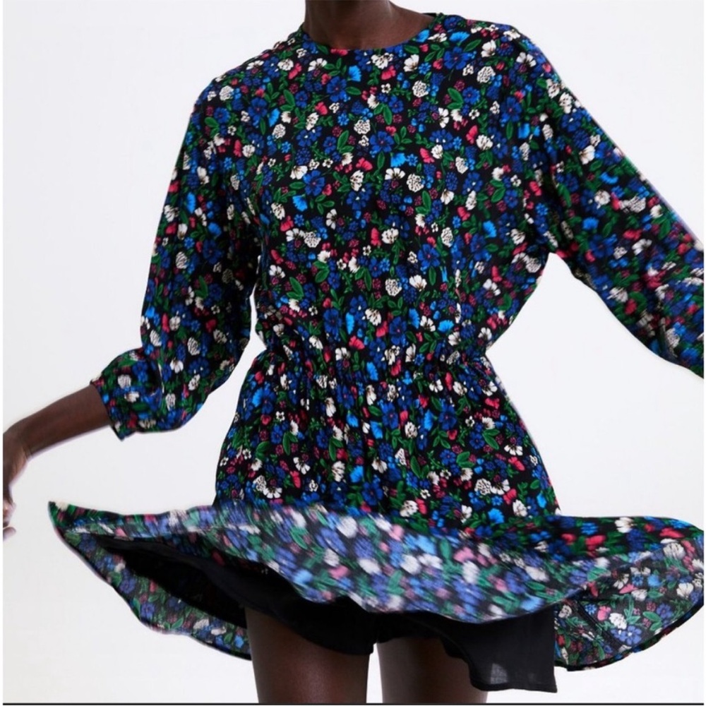 Zara Multicolor Floral Romper Medium Fun Activewear